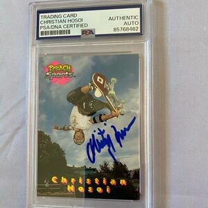 Vintage 90’s Christian Hosoi signed Card skateboard tony hawk PSA DNA COA